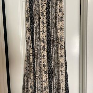 Patrons of Peace Black and Cream A-line Maxi Skirt